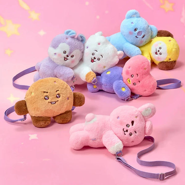 BT21 Official The Journey Hug Me Plush Crossbody Bag