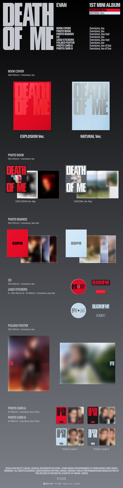 EVAN - DEATH OF ME 1st Mini Album