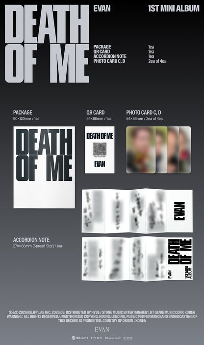 EVAN - DEATH OF ME 1st Mini Album WEVERSE Ver