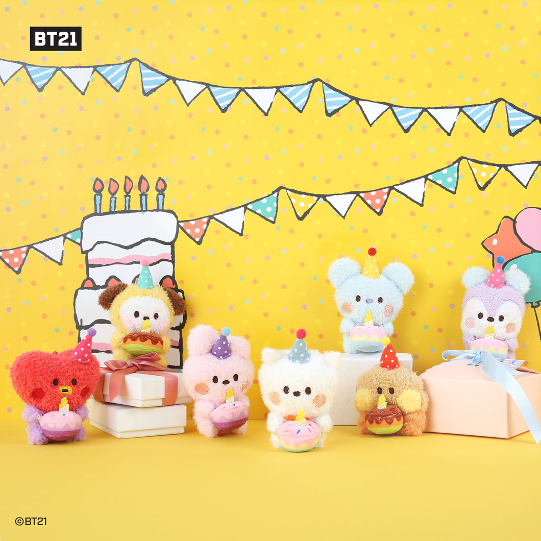 BT21 Minini Official Plush Keyring Happy Time