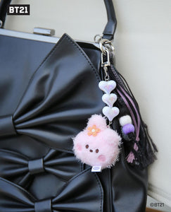 BT21 Minini Official Beads Plush Face Keyring