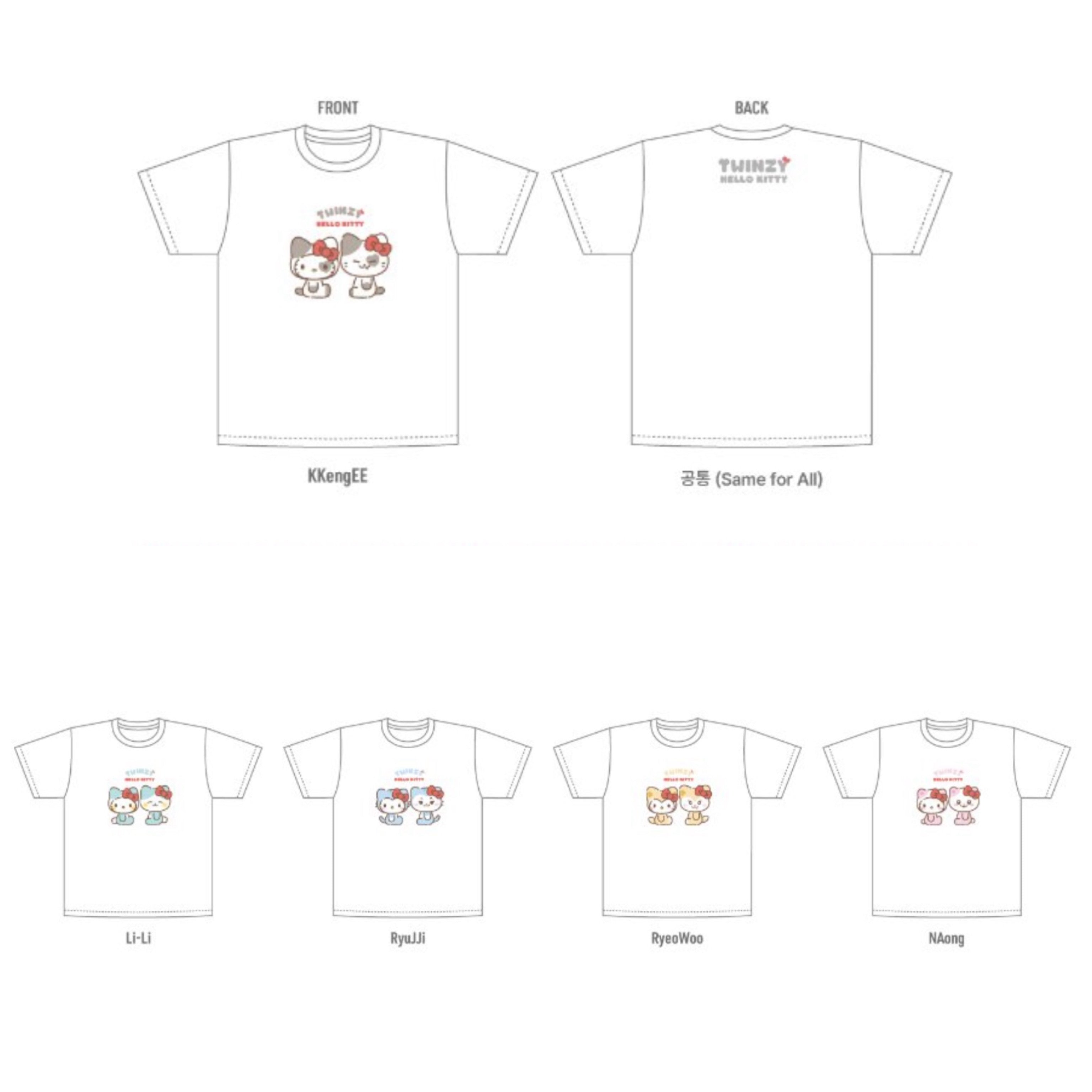 ITZY kitty イェジ Tシャツ　フリーサイズ ぬいぐるみ　2点 ITZY TWINZY x HELLO KITTY Official MD (Pre Order NOVEMBER, 2026