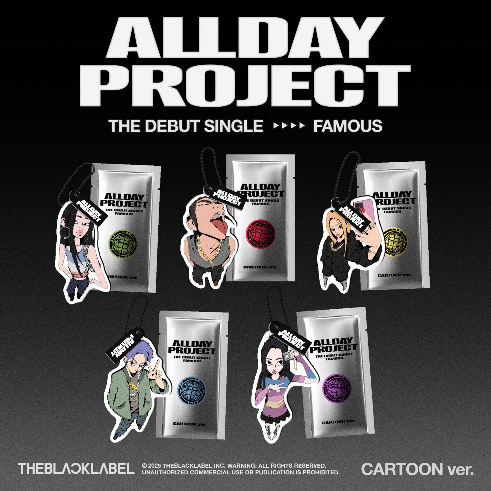 ALLDAY PROJECT グッズセット ポスター キーホルダー バッグ ALLDAY PROJECT - FAMOUS The Debut Single CARTOON Ver – K-STAR
