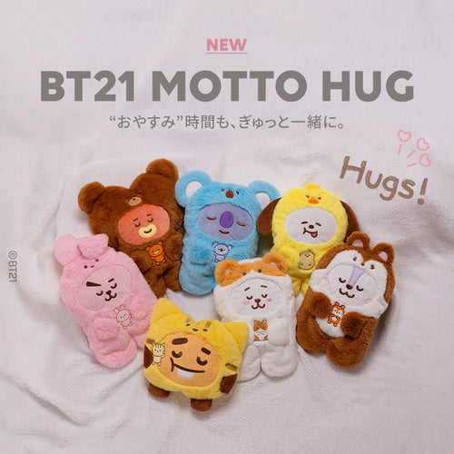 BT21 JAPAN Official MOTTO HUG Heating Water Bottle Plush 40cm