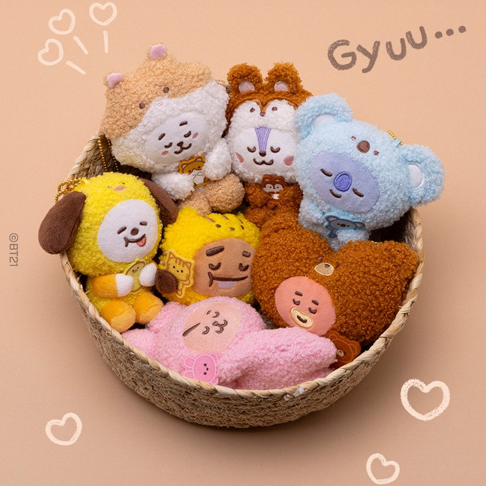 BT21 JAPAN Official MOTTO HUG Plush Keyring 15cm