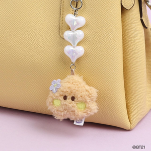 BT21 Minini Official Beads Plush Face Keyring