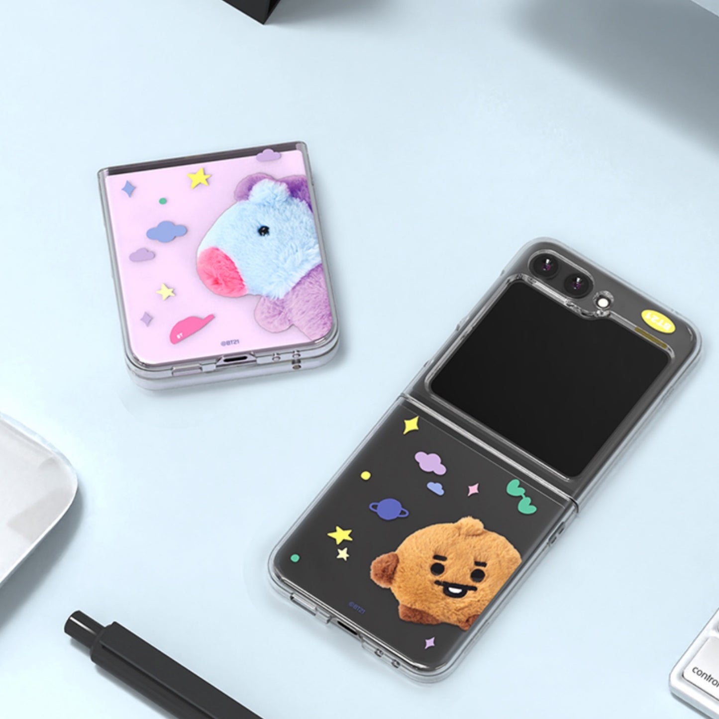 BT21 Baby Fluffy Clear Slim Case Galaxy Z Flip5