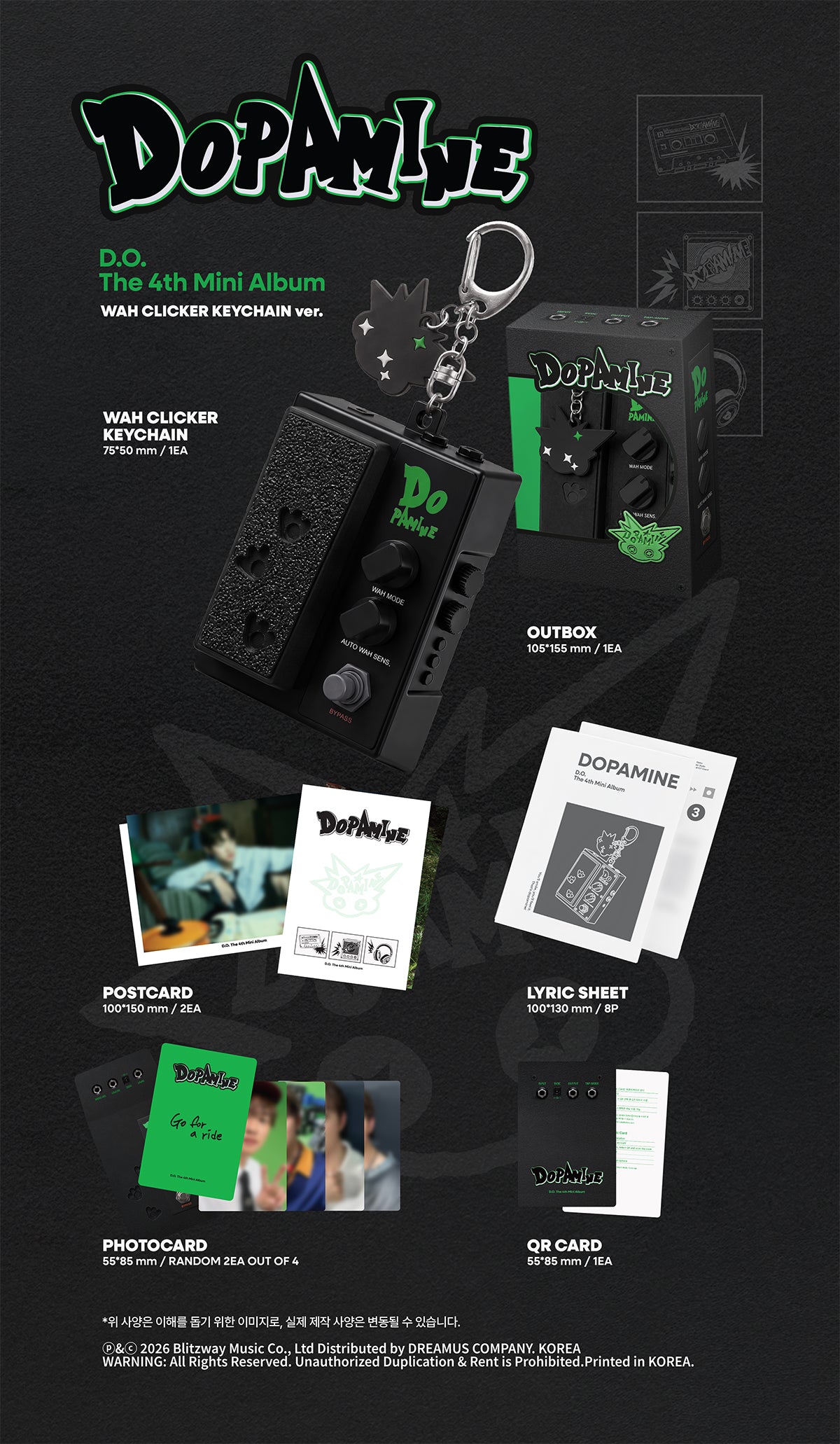 D.O. DOH KYUNG SOO - DOPAMINE 4th Mini Album WAH CLICKER KEYCHAIN Ver