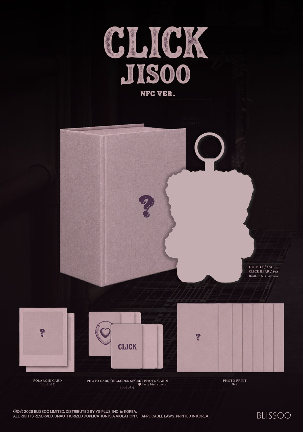 BLACKPINK JISOO - CLICK 2nd Single Album BABY BEAR NFC Ver