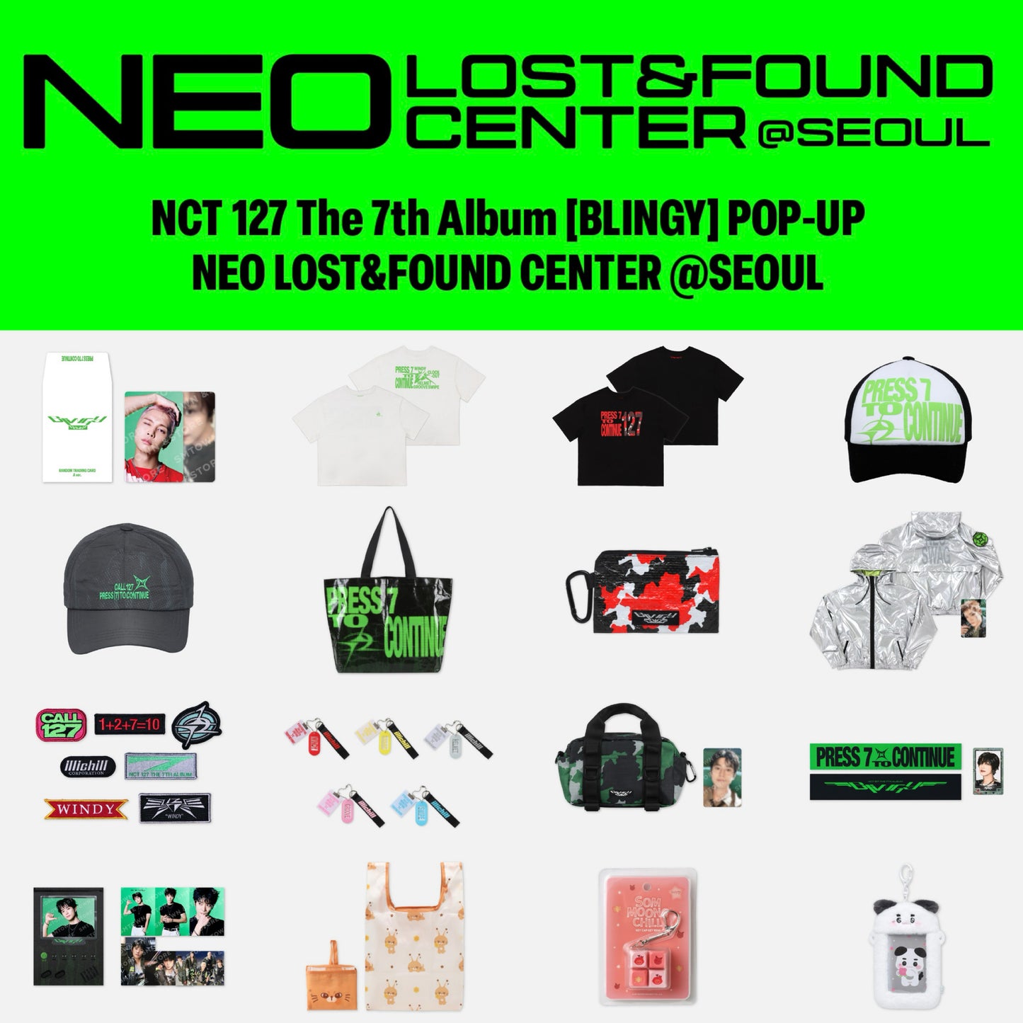 NCT 127 BLINGY Pop Up NEO LOST&FOUND CENTER Official MD (Pre Order NOVEMBER, 2026)