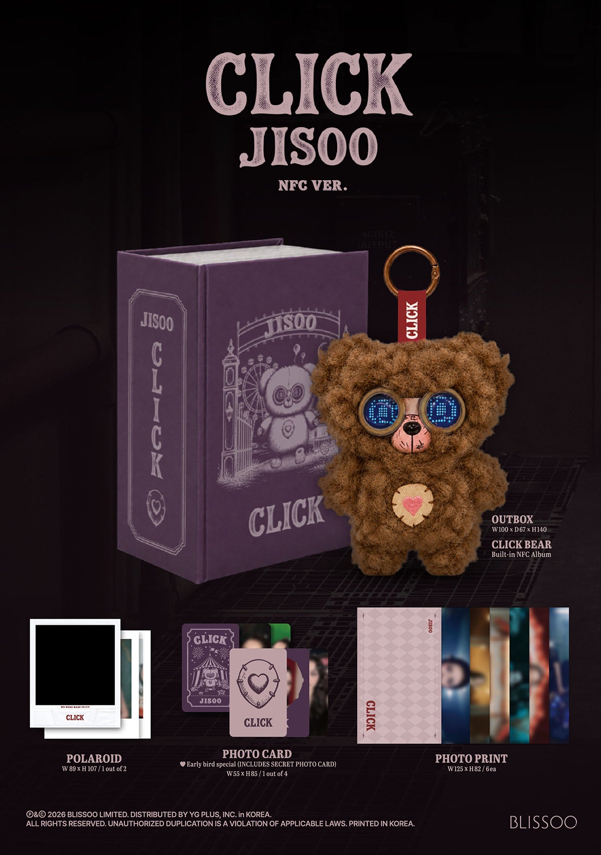BLACKPINK JISOO - CLICK 2nd Single Album BABY BEAR NFC Ver