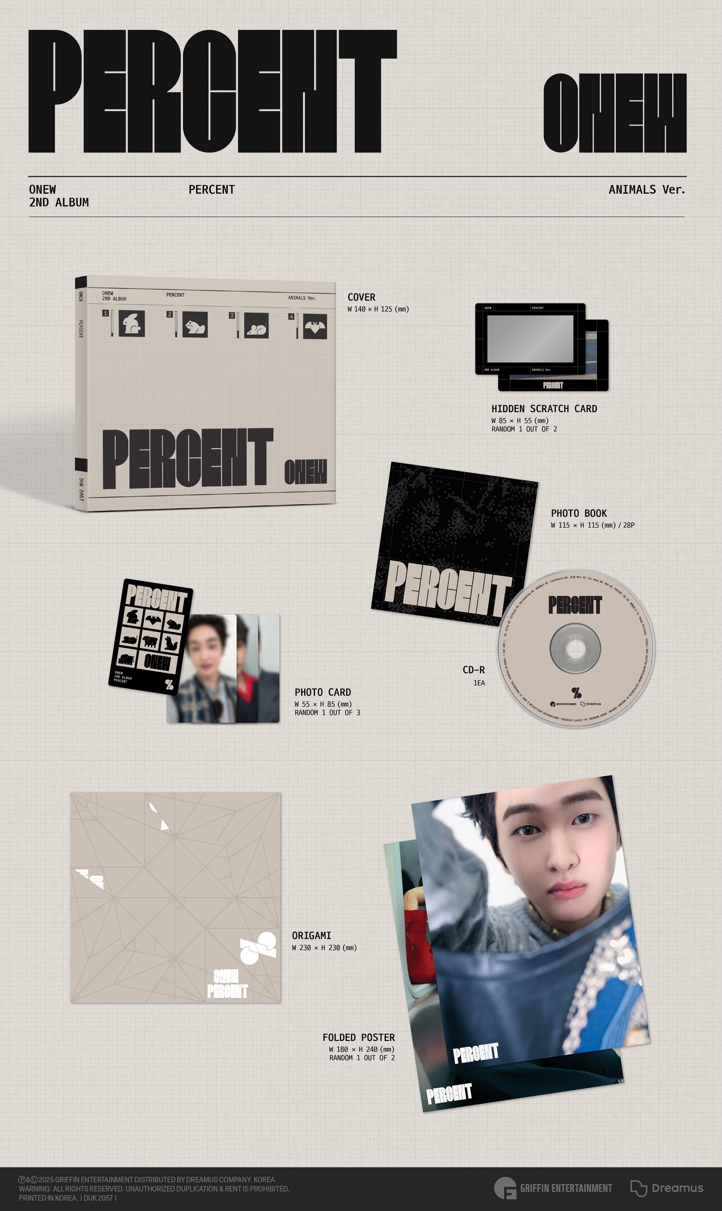 SHINee ONEW - PERCENT 2nd Album Digipack Ver
