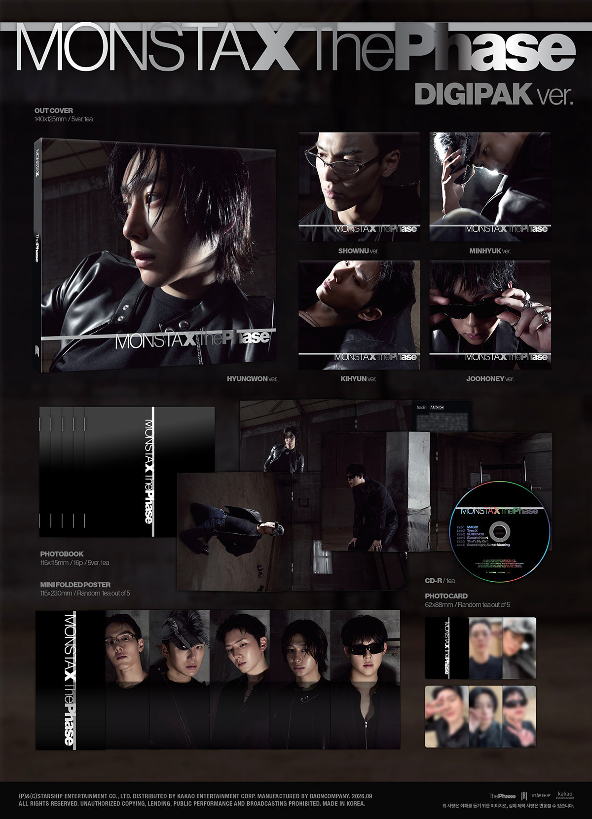 MONSTA X - THE PHASE EP Album DIGIPACK Ver
