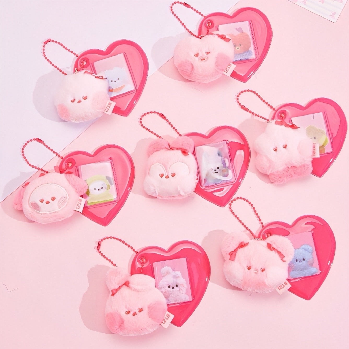 BT21 x SANFU Official Love Poem Plush ID Keyring Pink Edition