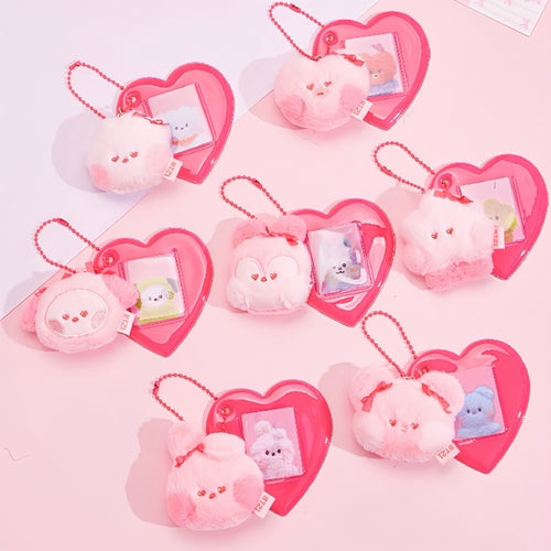 BT21 x SANFU Official Love Poem Plush ID Keyring Pink Edition