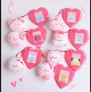 BT21 x SANFU Official Love Poem Plush ID Keyring Pink Edition