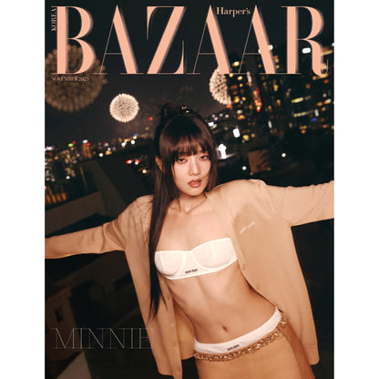 IVE JANG WONYOUNG  & G(I)DLE MINNIE - Bazaar Korea Magazine November 2023