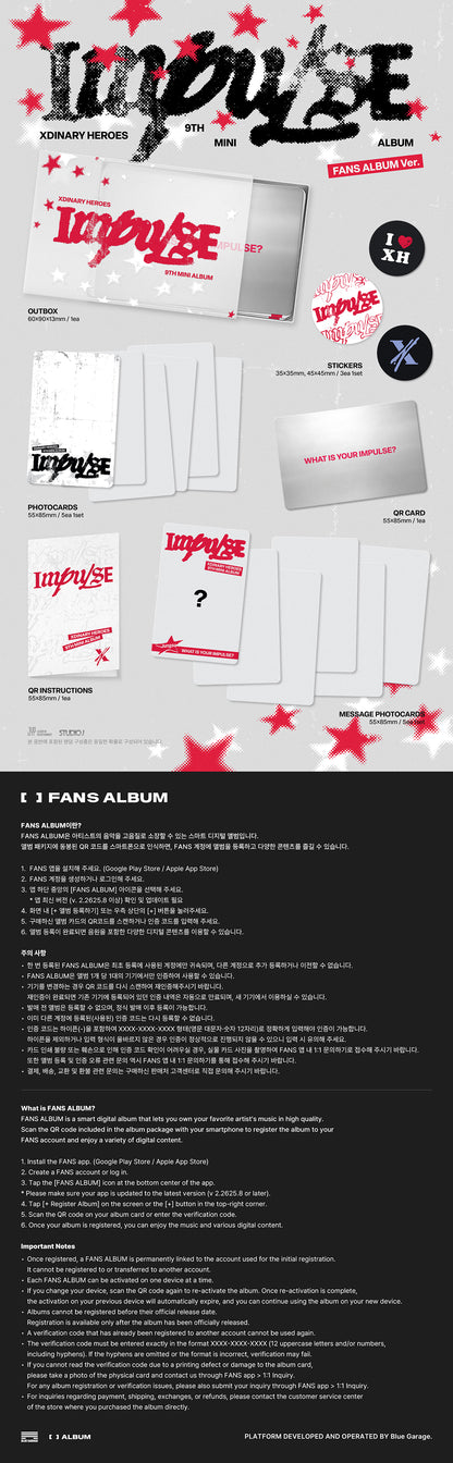 XDINARY HEROES - IMPULSE 9th Mini Album FANS ALBUM Ver