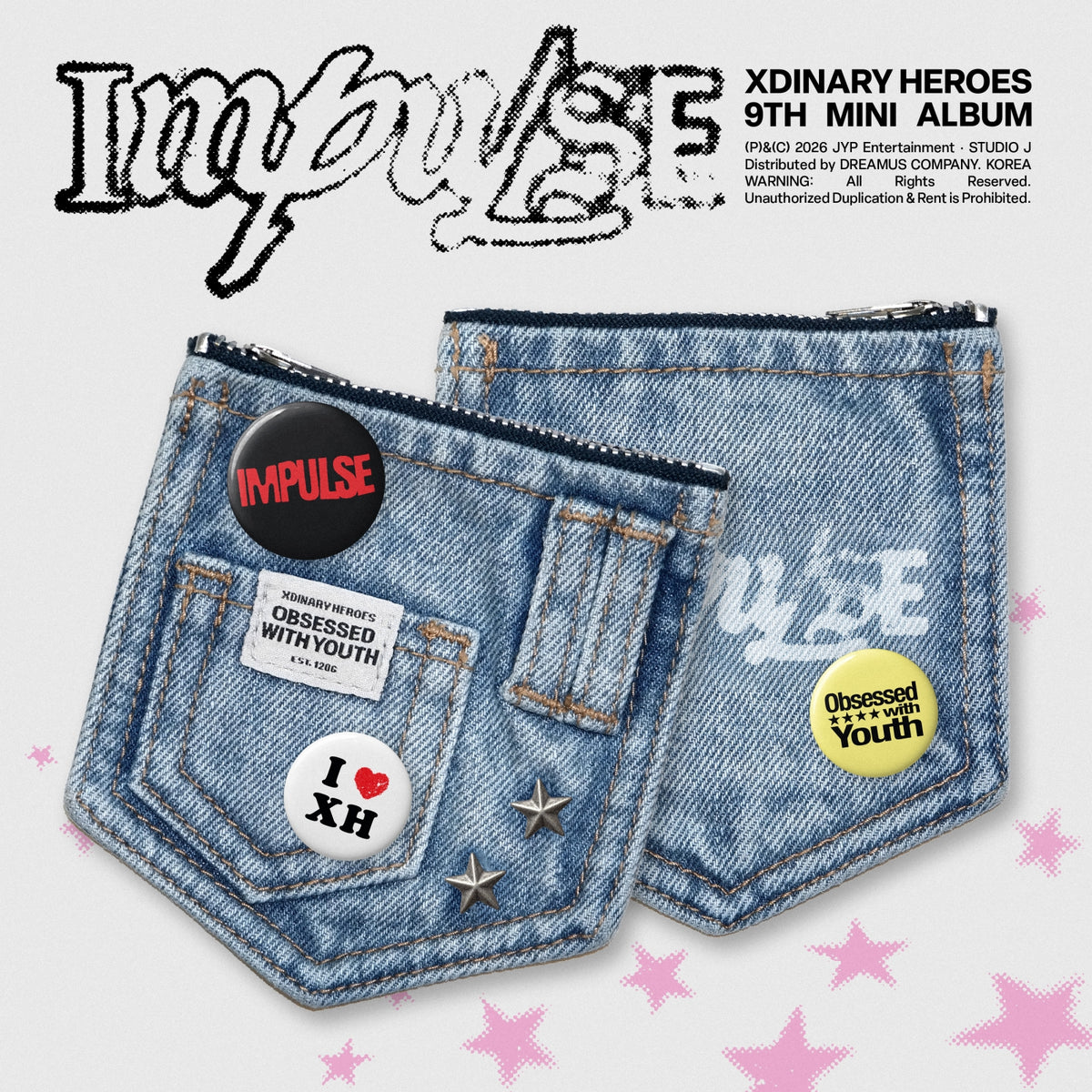 XDINARY HEROES - IMPULSE 9th Mini Album DENIM POUCH Ver