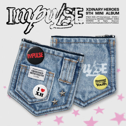 XDINARY HEROES - IMPULSE 9th Mini Album DENIM POUCH Ver