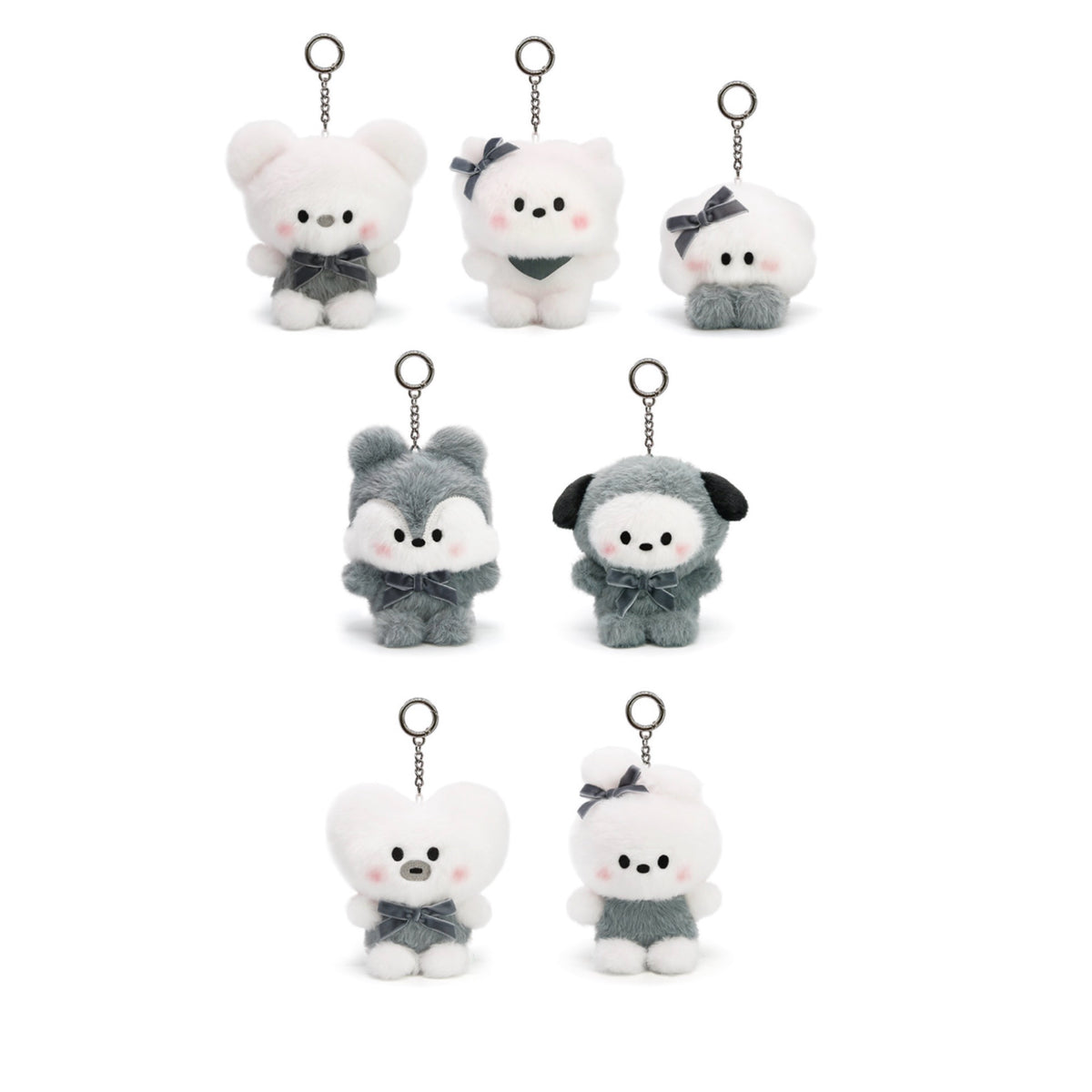 BT21 Official MONOTONE Doll Keyring