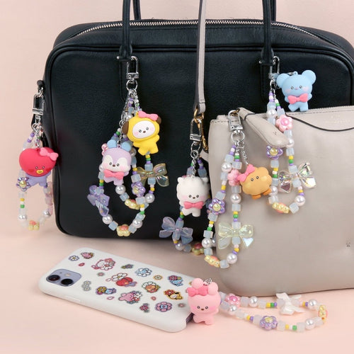 BT21 minini Official Beads Strap Keyring Lovely Ver