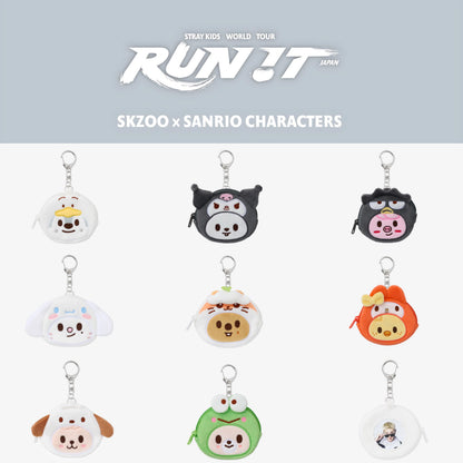 STRAY KIDS World Tour RUN IT JAPAN - SKZOO x SANRIO Official Badge Pouch Keyring (Pre Order DECEMBER, 2026)