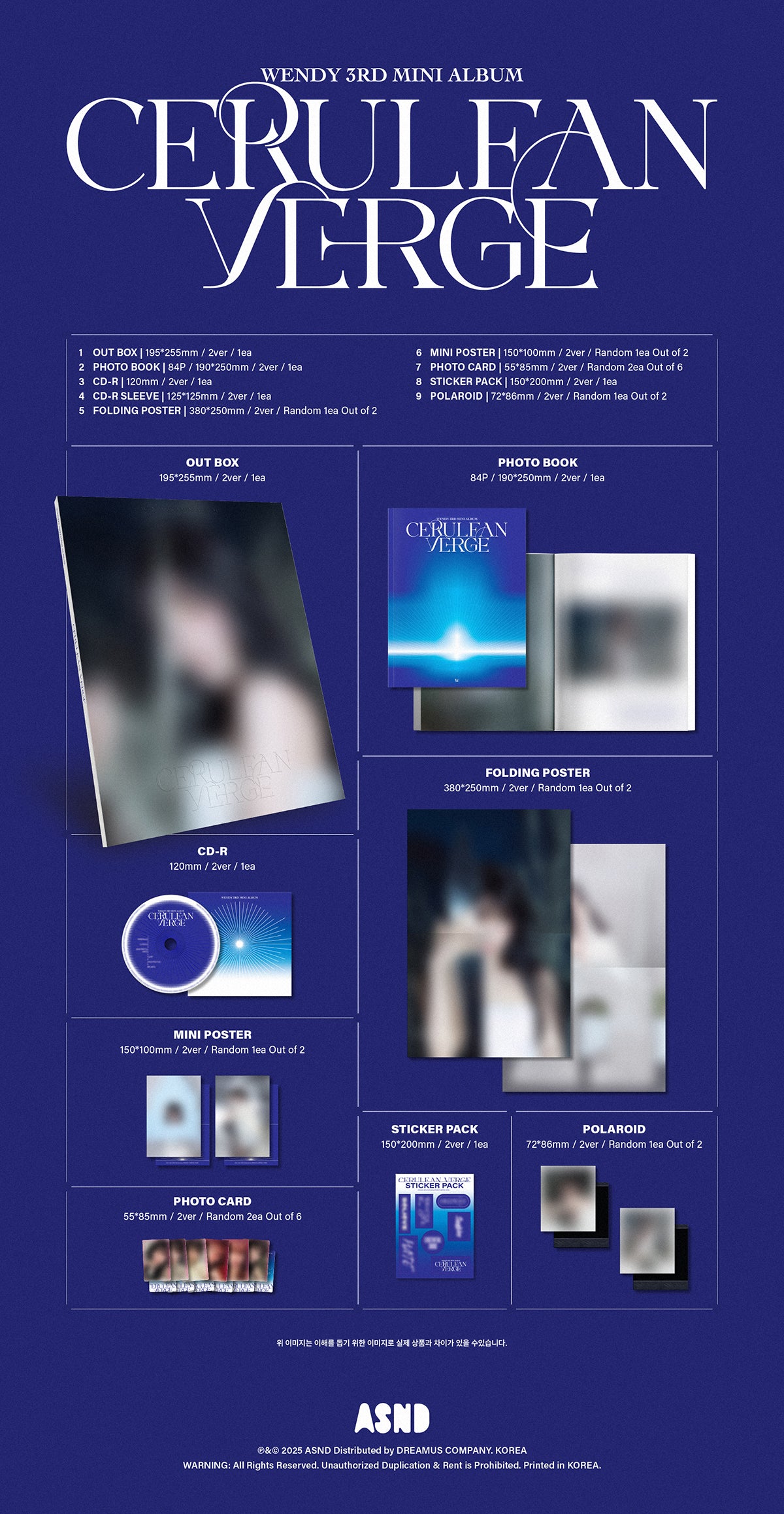 RED VELVET WENDY - CERULEAN VERGE 3rd Mini Album