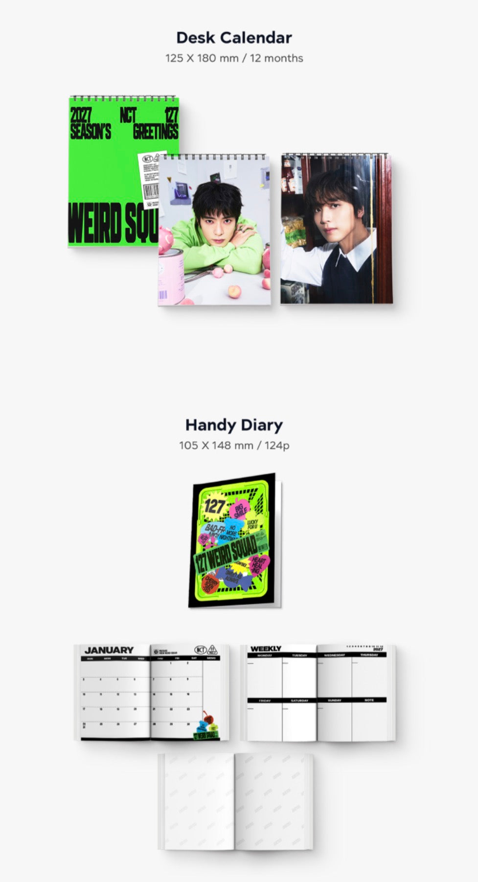NCT 127 - WEIRD SQUAD 2027 Season's Greetings + POB or Wall Calendar