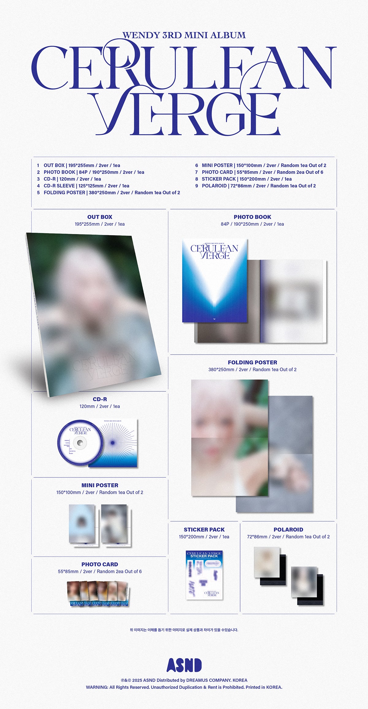 RED VELVET WENDY - CERULEAN VERGE 3rd Mini Album