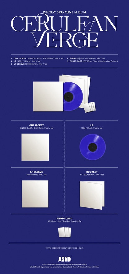 RED VELVET WENDY - CERULEAN VERGE 3rd Mini Album VINYL LP Ver