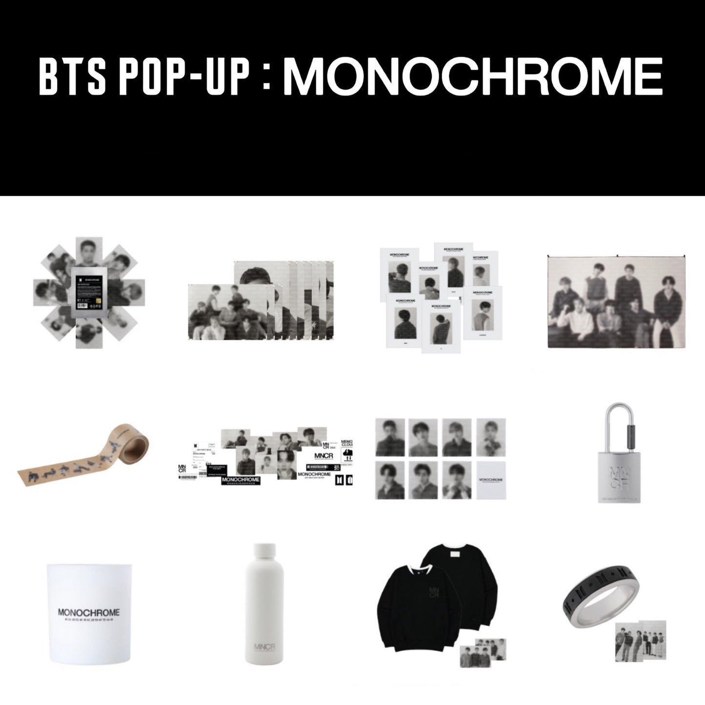BTS POP UP MONOCHROME OFFICIAL MD