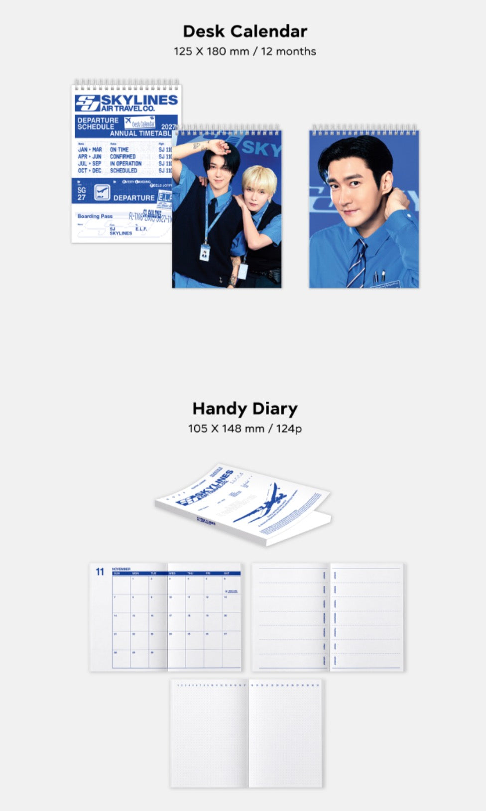 SUPER JUNIOR - SJ SKYLINES AIR TRAVEL Co 2027 Season's Greetings + POB or Wall Calendar