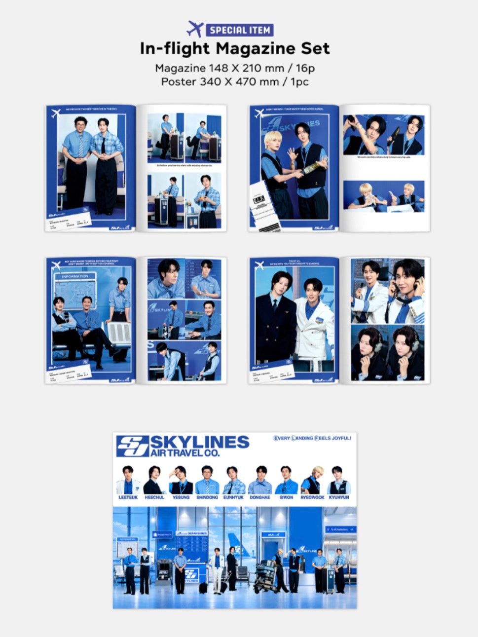 SUPER JUNIOR - SJ SKYLINES AIR TRAVEL Co 2027 Season's Greetings + POB or Wall Calendar