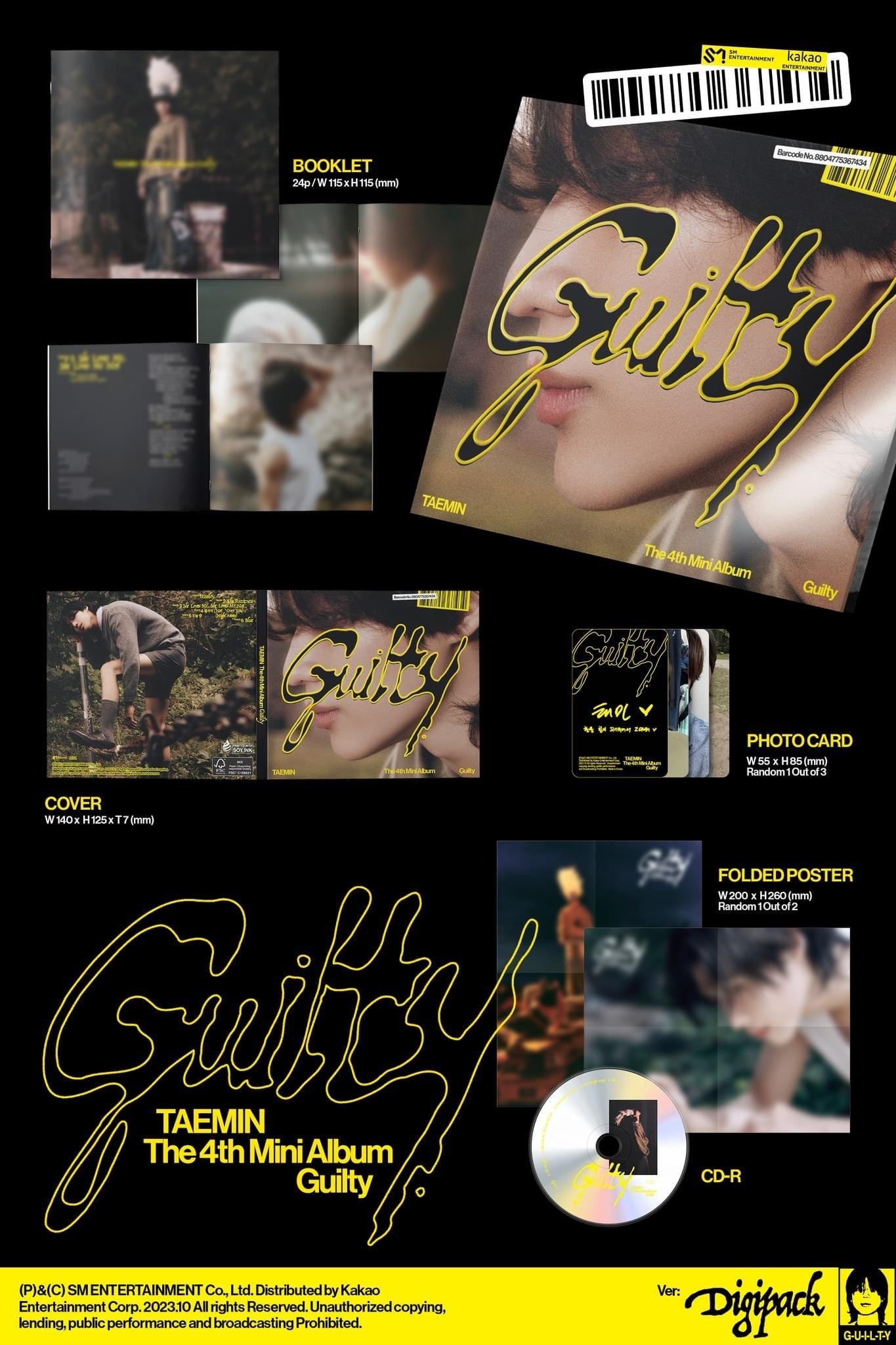 SHINee TAEMIN - Guilty 4th Mini Album Digipack Version