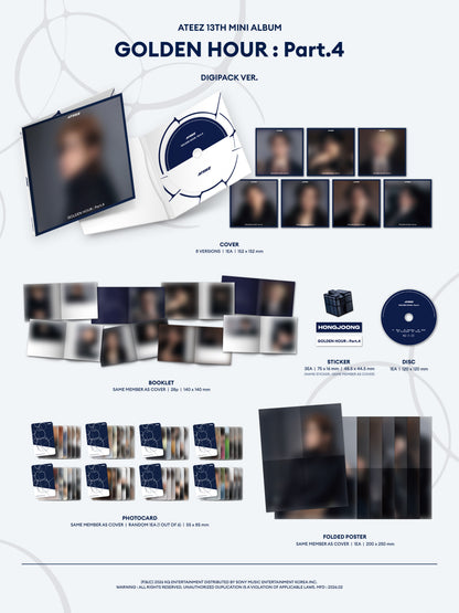 ATEEZ - 13th Mini Album ATEEZ GOLDEN HOUR : PART.4 ( DIGIPACK VER )