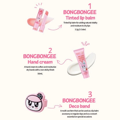 AMOREPACIFIC x SEVENTEEN BONGBONGEE Tinted Lip Balm + Deco Band + Hand Cream Set