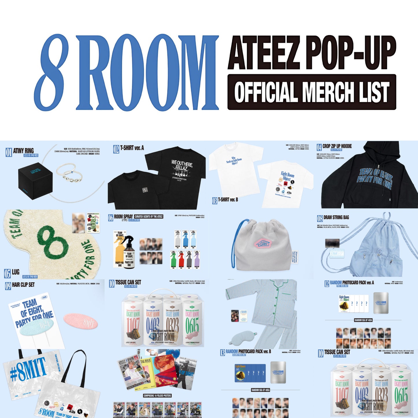 ATEEZ 8ROOM Pop Up Store Official MD