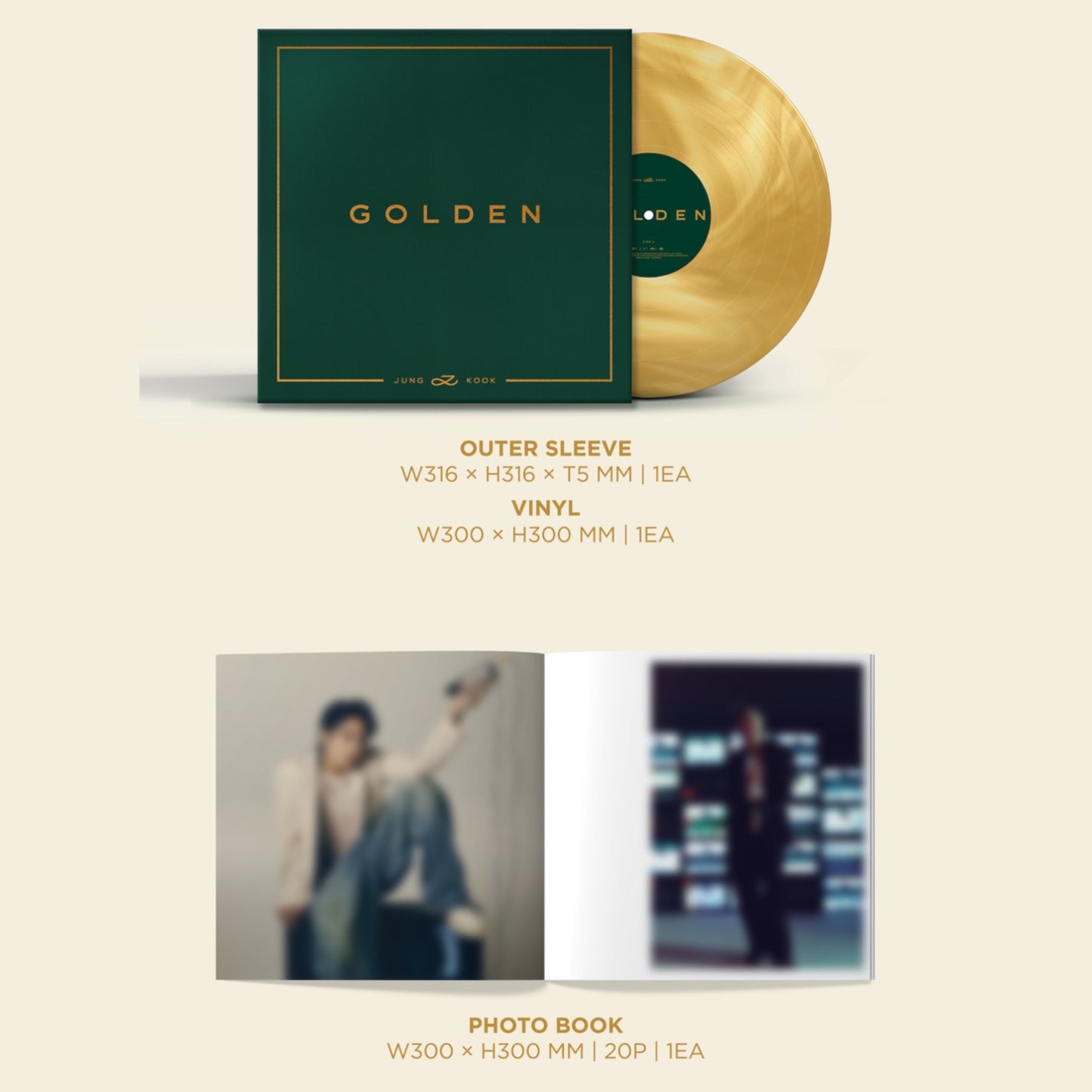 BTS JUNGKOOK - GOLDEN Vinyl LP Version