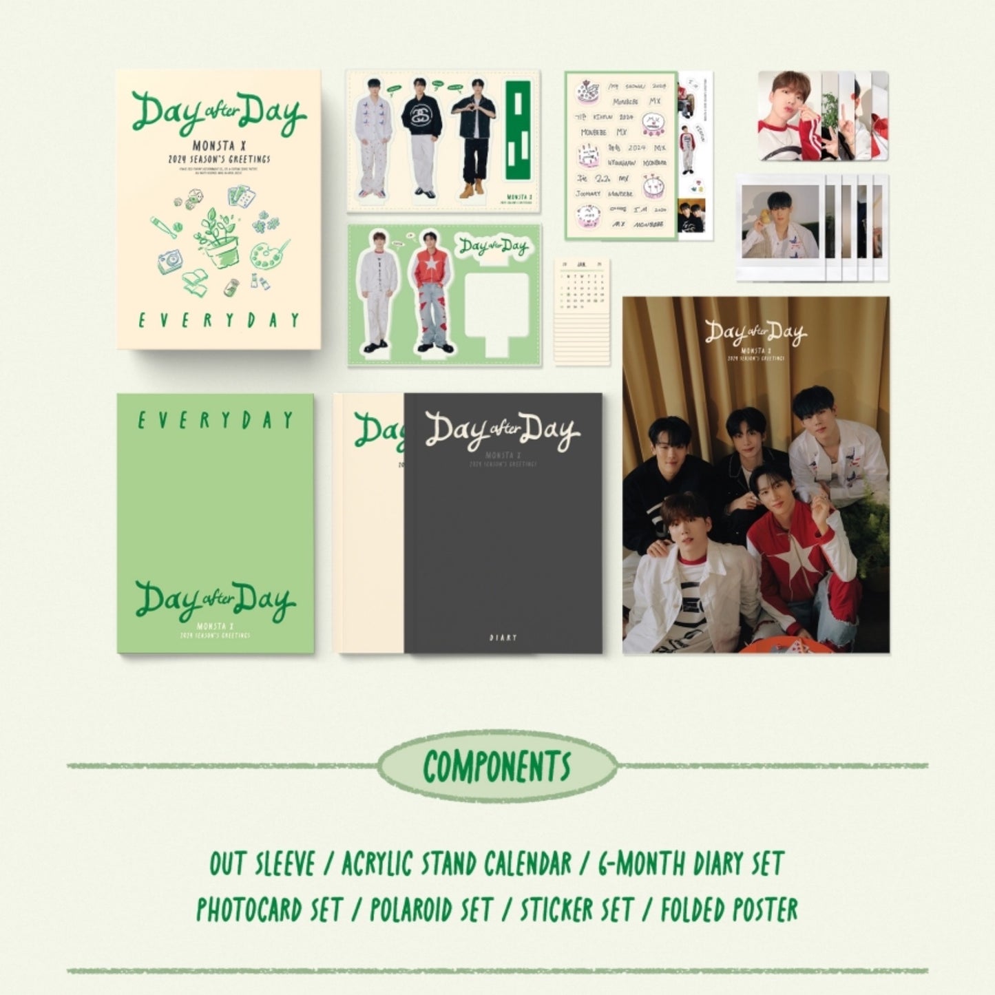 MONSTA X - Day After Day EVERYDAY Version Official 2024 Season's Greetings + POB