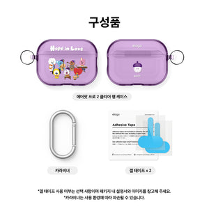 BT21 Hope in Love Official Airpods Pro2 Clear Case