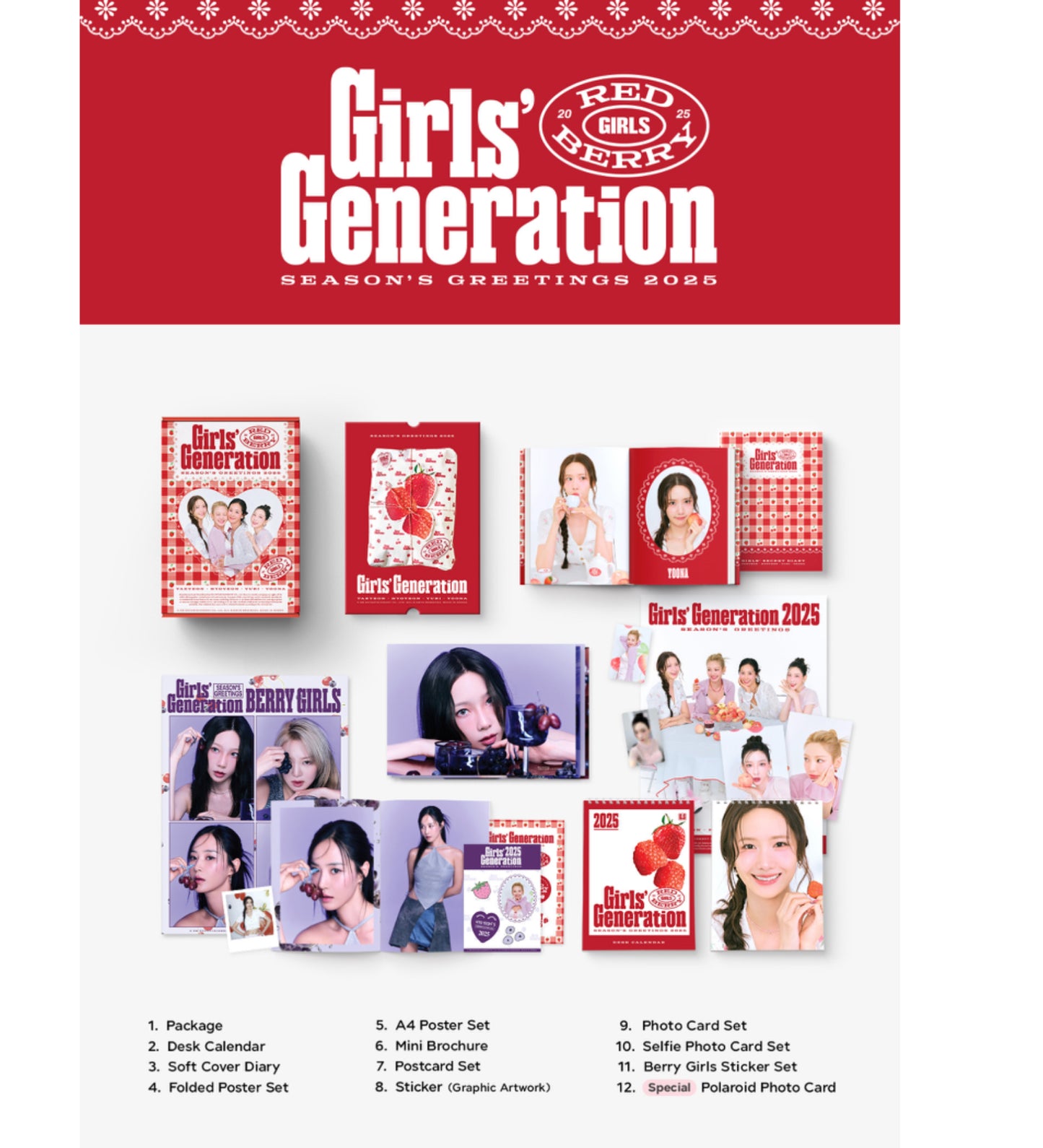 GIRLS GENERATION - RED GIRLS BERRY 2025 Official Season's Greetings + POB