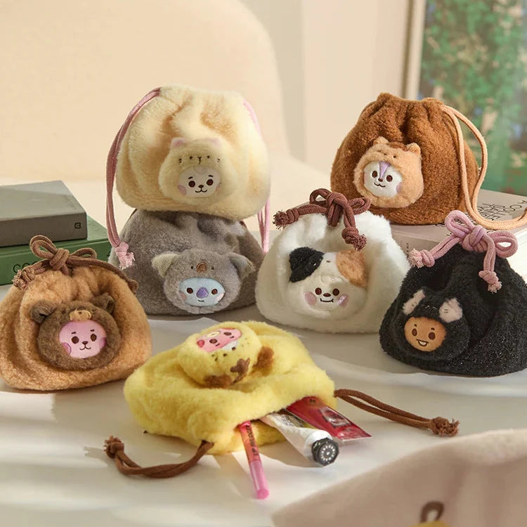 BT21 Baby Official More Fluffy Face String Pouch