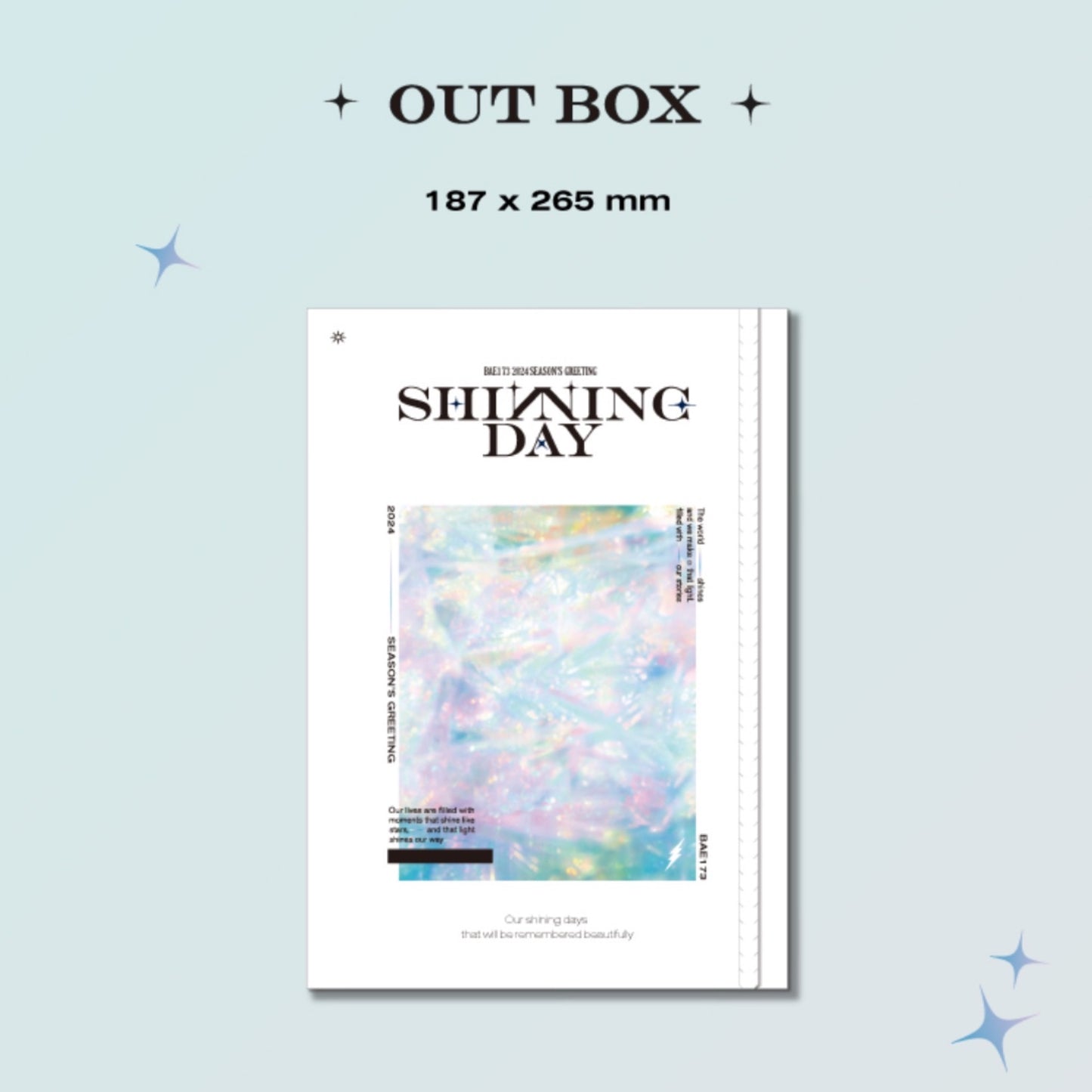 BAE173 - SHINNING DAY Official 2024 Season's Greetings Desk Calendar