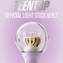 Teentop official light stick ver.2 with crown design on a purple background