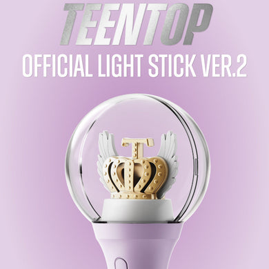 Teentop official light stick ver.2 with crown design on a purple background