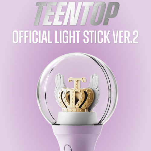 Teentop official light stick ver.2 with crown design on a purple background