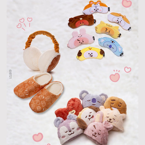 BT21 JAPAN Official MOTTO HUG Blanket / Relax Hot Eye Warmer / Ear Muff / Room Shoes