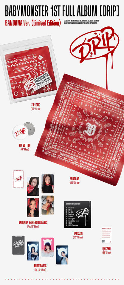BABYMONSTER - DRIP 1st Full Album BANDANA Limited Edition Version