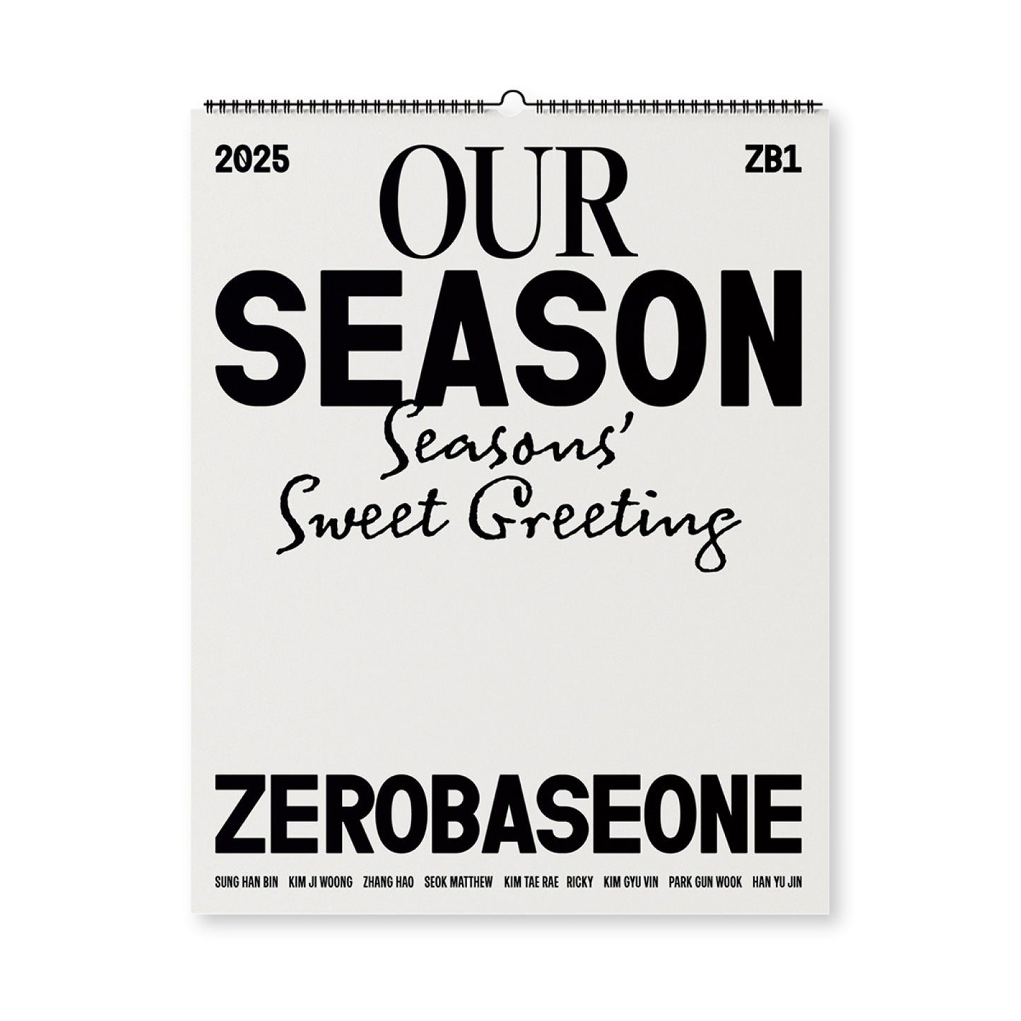ZEROBASEONE ZB1 - OUR SEASON 2025 Official Season's Greetings Wall Calendar